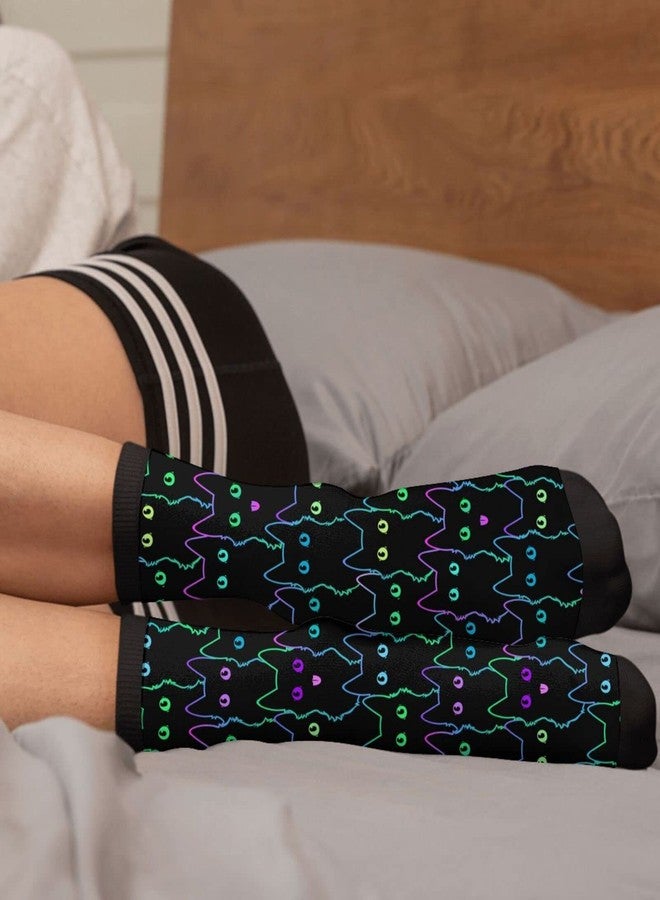 bassyil Black Cat Socks Novelty Crew Socks Casual Funny Crazy Dress Socks For Women Men - Image 4